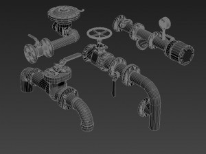 Water pipes industrial valves chemical motor valves 3D मॉडल