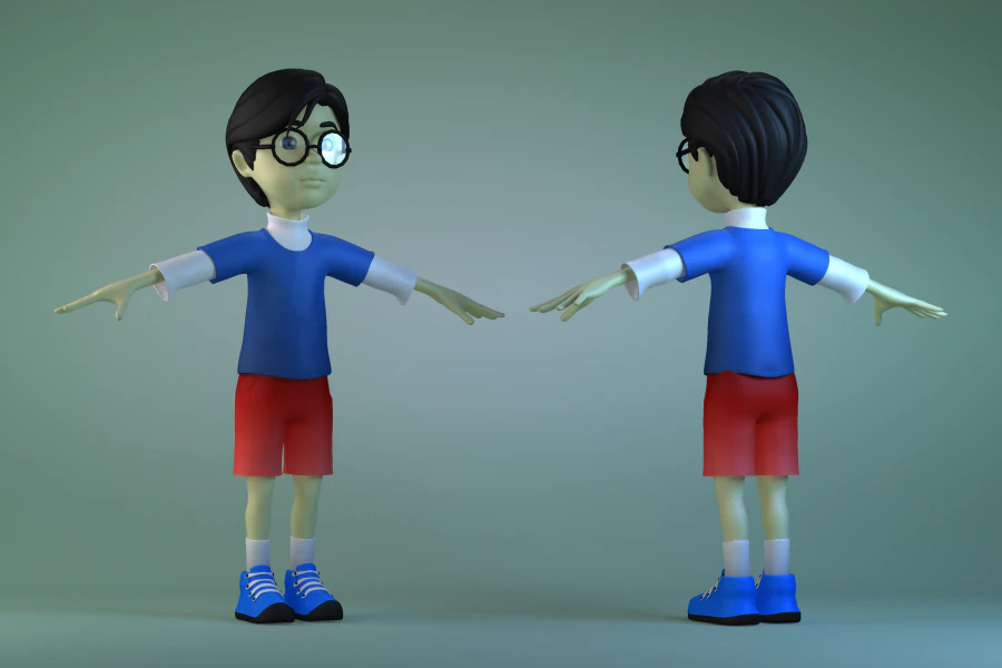 Animated characters schoolchildren little boys 3D Model .c4d .max .obj .3ds .fbx .stl .blend 