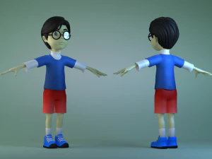 Personaggi animati scolari ragazzini Modello 3D