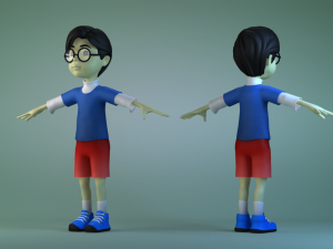 Animated characters schoolchildren little boys 3D 模型