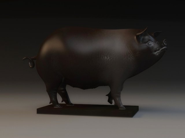 Pig Sculpture Animal Parts 3D printing artwork Art 3D Model .c4d .max .obj .3ds .fbx .stl .blend