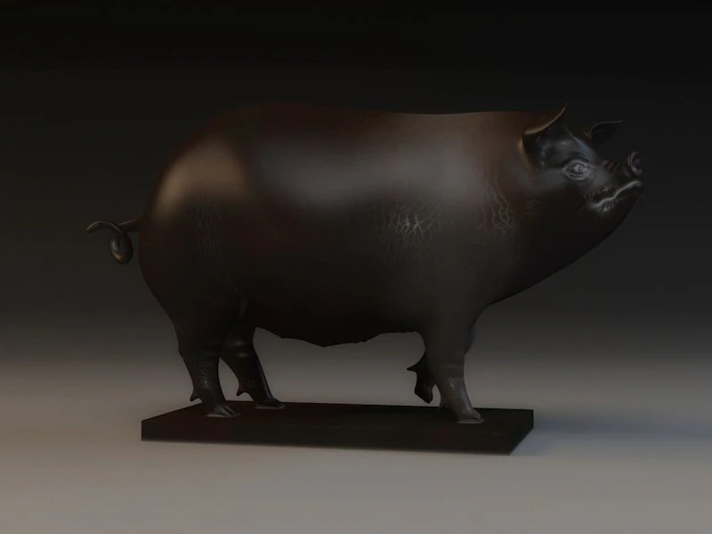 Свиня Скульптура Частини тварини 3D-друк мистецтва 3D Модель .c4d .max .obj .3ds .fbx .stl .blend 