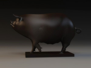 Pig Sculpture Animal Parts 3D printing artwork Art 3D Model