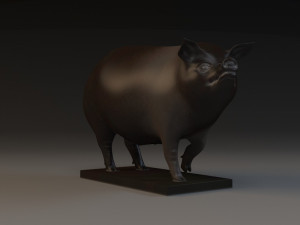 Pig Sculpture Animal Parts 3D printing artwork Art 3D Model
