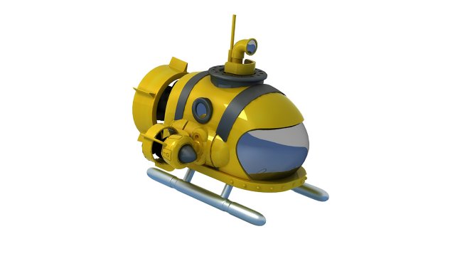 Cartoon submarine Toy q version of the animated submarine 3D 模型 .c4d .max .obj .3ds .fbx .stl .blend 