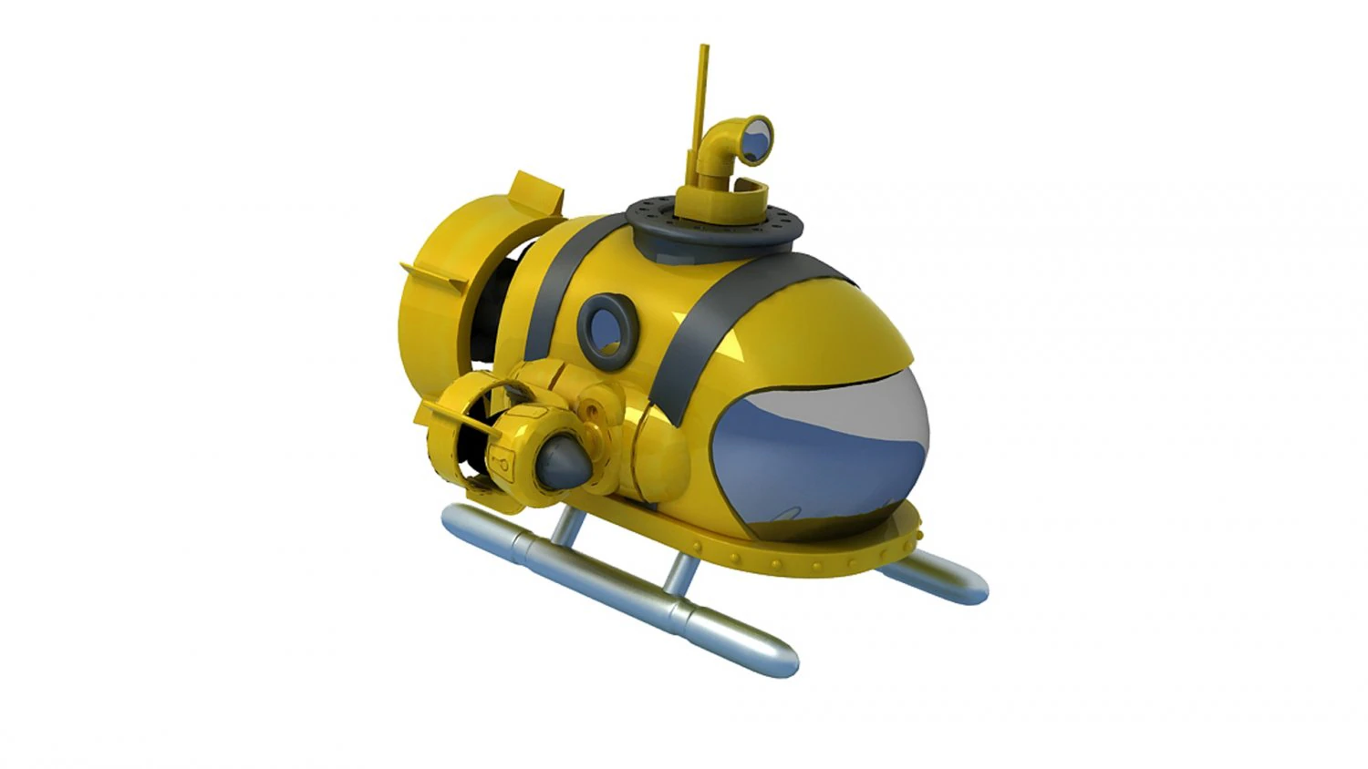 Cartoon submarine Toy q version of the animated submarine 3D Model .c4d .max .obj .3ds .fbx .stl .blend 
