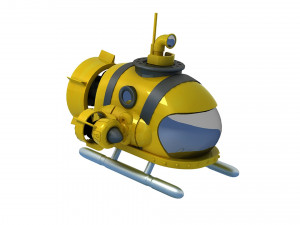 Cartoon submarine Toy q version of the animated submarine 3D Models