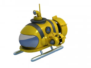 Cartoon submarine Toy q version of the animated submarine 3D Model