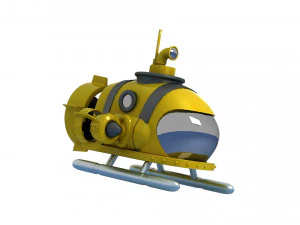 Cartoon submarine Toy q version of the animated submarine 3D Model