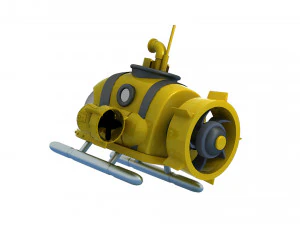 Cartoon submarine Toy q version of the animated submarine 3D Model