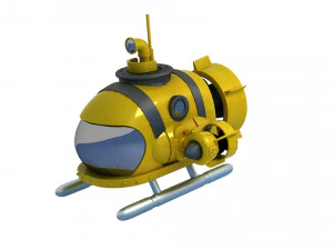 Cartoon submarine Toy q version of the animated submarine 3D Model