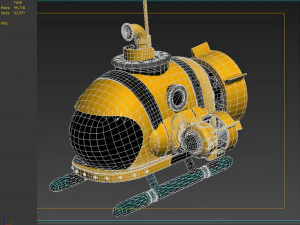 Cartoon submarine Toy q version of the animated submarine 3D Model