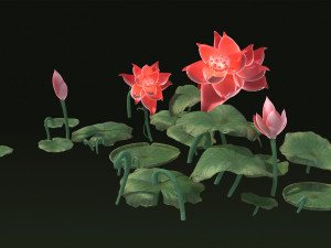 Ponds lakes Lotus leaf park water features Lotus Modèle 3D