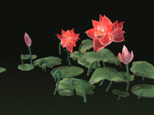 Ponds lakes Lotus leaf park water features Lotus 3D Model