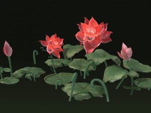 Ponds lakes Lotus leaf park water features Lotus 3D Model