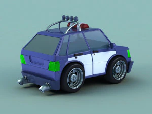 Super Cartoon police car toy police q version of the car animated police car toy police car 3D Model