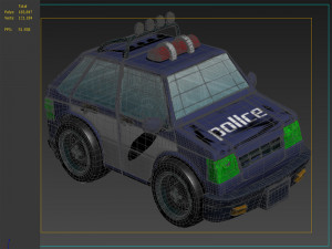 Super Cartoon police car toy police q version of the car animated police car toy police car 3D Model