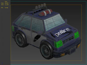 Super Cartoon police car toy police q version of the car animated police car toy police car 3D Model