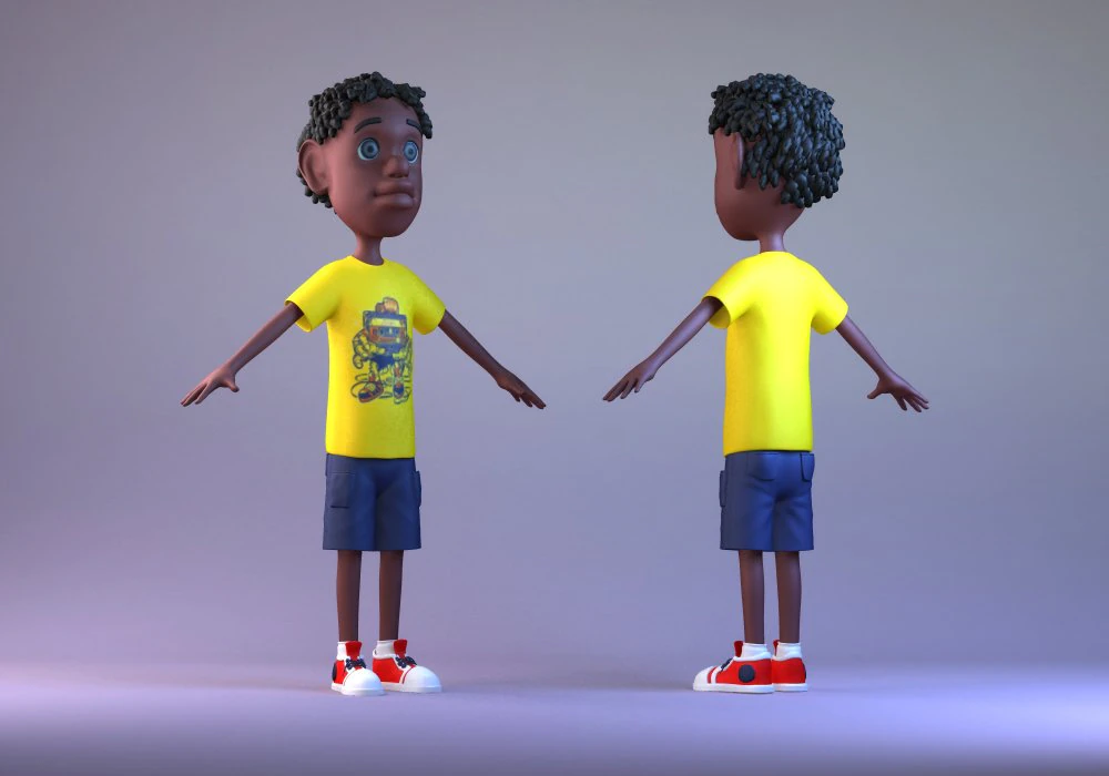 Black boy hip-hop boy Young man newborn kid Young people human character African Man college stud 3D Model .c4d .max .obj .3ds .fbx .stl .blend 