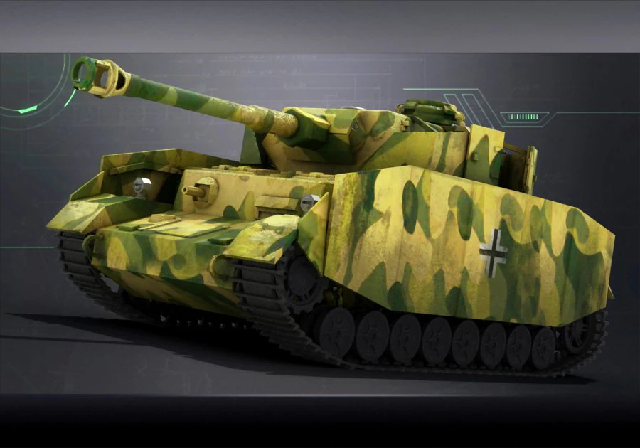 German tank 4 World War II World War II heavily armored 3D Model .c4d .max .obj .3ds .fbx .stl .blend