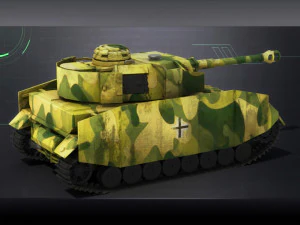 German tank 4 World War II World War II heavily armored 3D Model