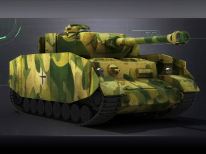 German tank 4 World War II World War II heavily armored Model 3D