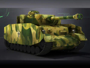 German tank 4 World War II World War II heavily armored 3D Model