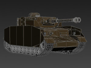 German tank 4 World War II World War II heavily armored Model 3D