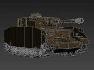 German tank 4 World War II World War II heavily armored 3D Model