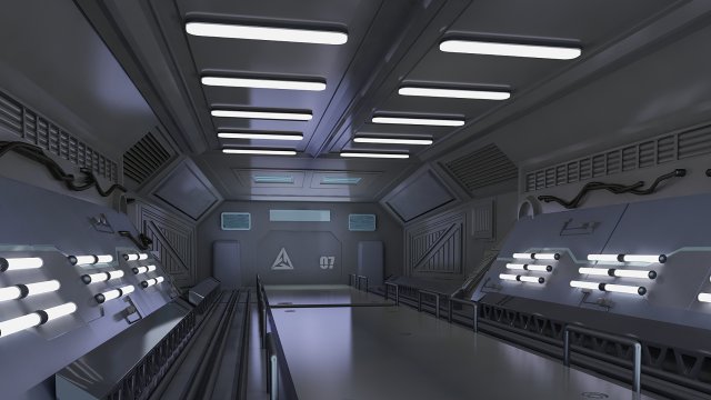 3D Science-fiction Gates space corridors mechanical 3D Модель .c4d .max .obj .3ds .fbx .stl .blend