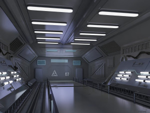 3D Science-fiction Gates space corridors mechanical 3D मॉडल