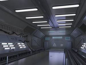 3D Science-fiction Gates space corridors mechanical 3D Модель