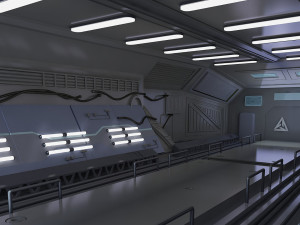 3D Science-fiction Gates space corridors mechanical 3D Модель