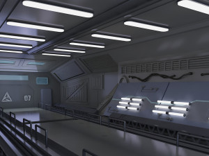 3D Science-fiction Gates space corridors mechanical 3D Модель