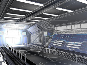 3D Science-fiction Gates space corridors mechanical 3D Модель