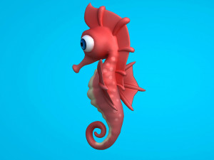 Beautiful cartoon seahorse 3D 모델