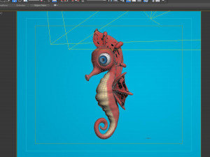Beautiful cartoon seahorse 3D 모델
