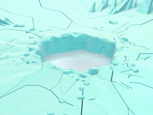 Cartoon Iceberg Ice Cave sea surface Snow Mountain ice ice surface sea ice cone Ice Cave gla Modello 3D