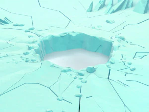 Cartoon Iceberg Ice Cave sea surface Snow Mountain ice ice surface sea ice cone Ice Cave gla 3D Model