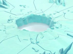 Cartoon Iceberg Ice Cave sea surface Snow Mountain ice ice surface sea ice cone Ice Cave gla 3D Model
