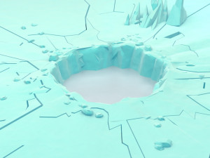 Cartoon Iceberg Ice Cave sea surface Snow Mountain ice ice surface sea ice cone Ice Cave gla Modello 3D