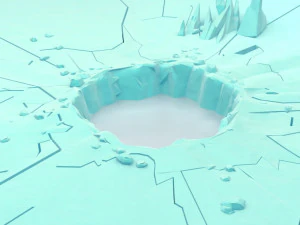 Cartoon Iceberg Ice Cave sea surface Snow Mountain ice ice surface sea ice cone Ice Cave gla 3D Model