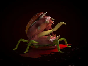 Burgers Halloween blood Burger Monster scary Burger 3D Model