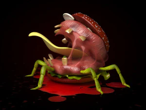 Burgers Halloween blood Burger Monster scary Burger 3D Model