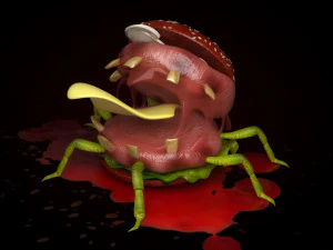 Burgers Halloween blood Burger Monster scary Burger 3D Model
