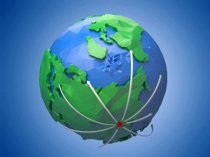 Cartoon Earth Origami Earth continental plate q version Poly Low Eart green planet 3D-Modell