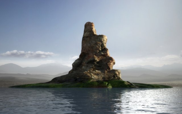 Cliffs islands Mountains rock walls nature Moss rocks 3D Model .c4d .max .obj .3ds .fbx .stl .blend 