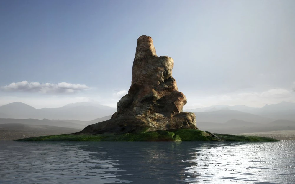 Cliffs islands Mountains rock walls nature Moss rocks 3D Model .c4d .max .obj .3ds .fbx .stl .blend 