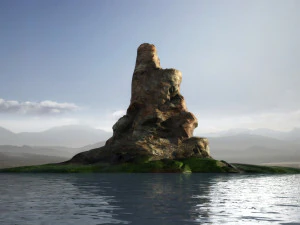 Скалы острова Горы скальные стены природа Моховые скалы 3D Модель