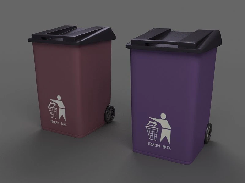 Garbage can bin public facilities city garbage disposal 3D Model .c4d .max .obj .3ds .fbx .stl .blend 